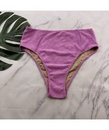 Kortni Jean Womens Retro High Rise Bikini Swim Bottoms Size XL Pastel Pu... - $21.77