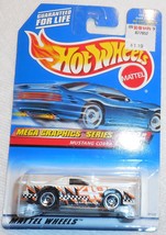 1999 Hot Wheels Mega Graphics &quot;Mustang Cobra&quot; Collector #974 On Sealed Card - £2.35 GBP