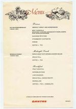 Qantas Airlines Menu San Francisco to Honolulu to Sydney Australia - $27.72