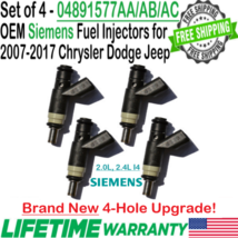 New x4 Siemens OEM 4-Hole Upgrade Fuel Injectors for 2007-2017 Jeep Patriot 2.0L - £254.78 GBP