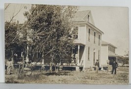 RPPC Mens House Early 1900s Gentlemen on Porch in Yard Postcard Q8 - £11.55 GBP