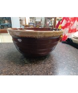 Monmouth Western Pottery Maple Leaf Mark Brown Drip 10&quot; Mixing Bowl - €25,50 EUR