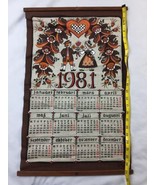 1981 Tea Towel vtg Hanging UML Ulla M Littorin Folk Calendar Sweden - $25.65 CAD
