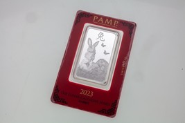 PAMP Suisse 2023 Lunar Rabbit 1 oz Silver Bar Mint Sealed - £47.48 GBP