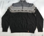 Neve Sweater Mens Large Heather Gray Quarter Zip Merino Wool Nordic Fair... - £36.81 GBP