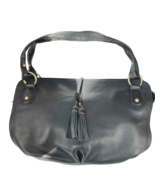 TALBOTS Handbag Black Pebbled Leather Satchel - $1,111.71 MXN