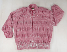 RUSSELL Disco Pink Shimmery Full Zip Quilted Jacket Wms XLarge **** - £44.09 GBP