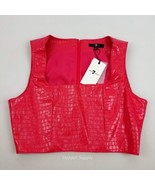 7 For All Mankind Faux Leather Top Hot Pink Size Medium - £31.13 GBP