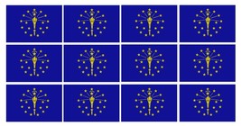 Indiana IN Flag Vinyl Stickers - 12 Pack - $5.49