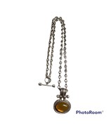 Vtg Sterling S Amber 4 Pearl Women&#39;s Ladies Pendant Rolo Link Chain Neck... - $212.37 CAD