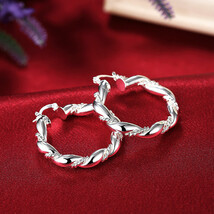 Women Fashion 925 Silver Hoop Stud Earrings Wedding Jewelry DLE156 - $9.99
