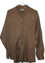 Vintage LL Bean Men’s Long Sleeved Button Up Shirt Brown Plaid Size Large - £11.84 GBP