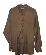 Vintage LL Bean Men’s Long Sleeved Button Up Shirt Brown Plaid Size Large - £11.83 GBP