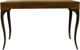 Designe Gallerie Melange Wooden Table With Cabriole Legs, Natural, Brown - £474.78 GBP