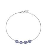 Unique S925 Sterling Silver Jewelry Lucky Blue Devil Eye Bracelet Cz Cub... - $33.00