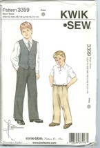 Kwik Sew Sewing Pattern 3399 Boys Pants Vest Size 4 5 6 7 8 10 12 14 New - $9.99