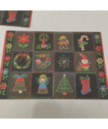 Vintage unused Hallmark ambassador Christmas cards patchwork holiday design - $27.08 CAD