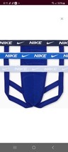 Nike Underwear Mens XL 3 Pack Dri Fit Jock Strap Cotton Stretch Blue Com... - £25.71 GBP