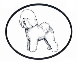 Bichon Frise Decal - Dog Breed Oval Vinyl Black &amp; White Window Sticker - £3.19 GBP