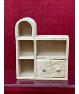 EHI Wood Dollhouse Furniture Unfinished Modern Bookcase NEW Unpainted - $9.85