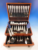 Rose by Stieff Sterling Silver Flatware Set for 12 Service 97 pc Repouss... - $5,737.05