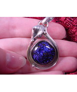 (#D-99-R) DICHROIC Fused GLASS Pendant SILVER PURPLE RED BLACK - $92.56 CAD