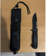 BUCK all black 822 sentry fixed serrated blade clip point knife 5&quot; with ... - $90.00