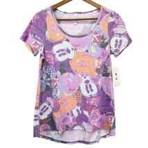 NEW LuLaRoe x Disney Womens S Classic T Shirt Minnie Mouse Pastel Purple Orange - £15.35 GBP