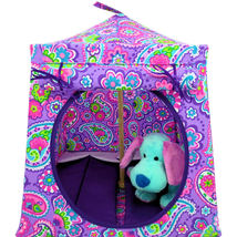 Multicolored Toy Tent, 2 Sleeping Bags, Paisley Print for Dolls, Stuffed Animals - £19.94 GBP