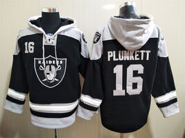 Jim Plunkett Raiders Black Lace-Up Pullover Jersey Hoodie  - $59.25