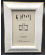 Vintage Giovanni Italian Gold Edge 4&quot;x6&quot; White Marble Painted Wood Photo... - £7.43 GBP
