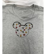 Disney Parks Womens Tee XXL Gray Mickey Head with Mickie Pieces Inside V... - $13.82 CAD