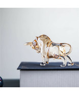 K9 Crystal Bull Figure Champagne Art Glass Animal Figurine Home Office D... - £29.07 GBP