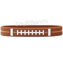 1 Football Silicone Wristband featuring Debossed Color Filled Design - £1.46 GBP