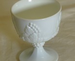 White Milk Glass Footed Goblet Sherbet Dish Indiana Harvest Grape - $12.86