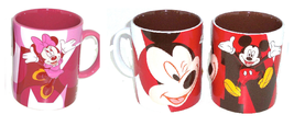Disney Store Minnie Mouse Mickey Mouse Coffee Mug Pink Red New - $59.95