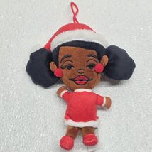 Black Paper Party 7" Santa Girl Doll Plush Ornament - $19.70