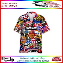 Racing Car Labeling Hawaiian Shirt Summer Short Sleeve Hawaiian Shirt S-5XL - £8.13 GBP+