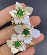 Handmade Genuine Pearl shell jewelry Butterfly animal flower jadeite sapphire st - £26.14 GBP