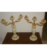 PAIR OF ALABASTER CANDELABRAS - $796.95