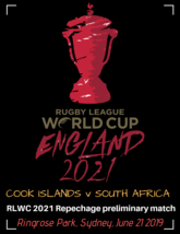 2021 World Cup Qualifier: South Africa v Cook Islands rugby league program - £2.15 GBP