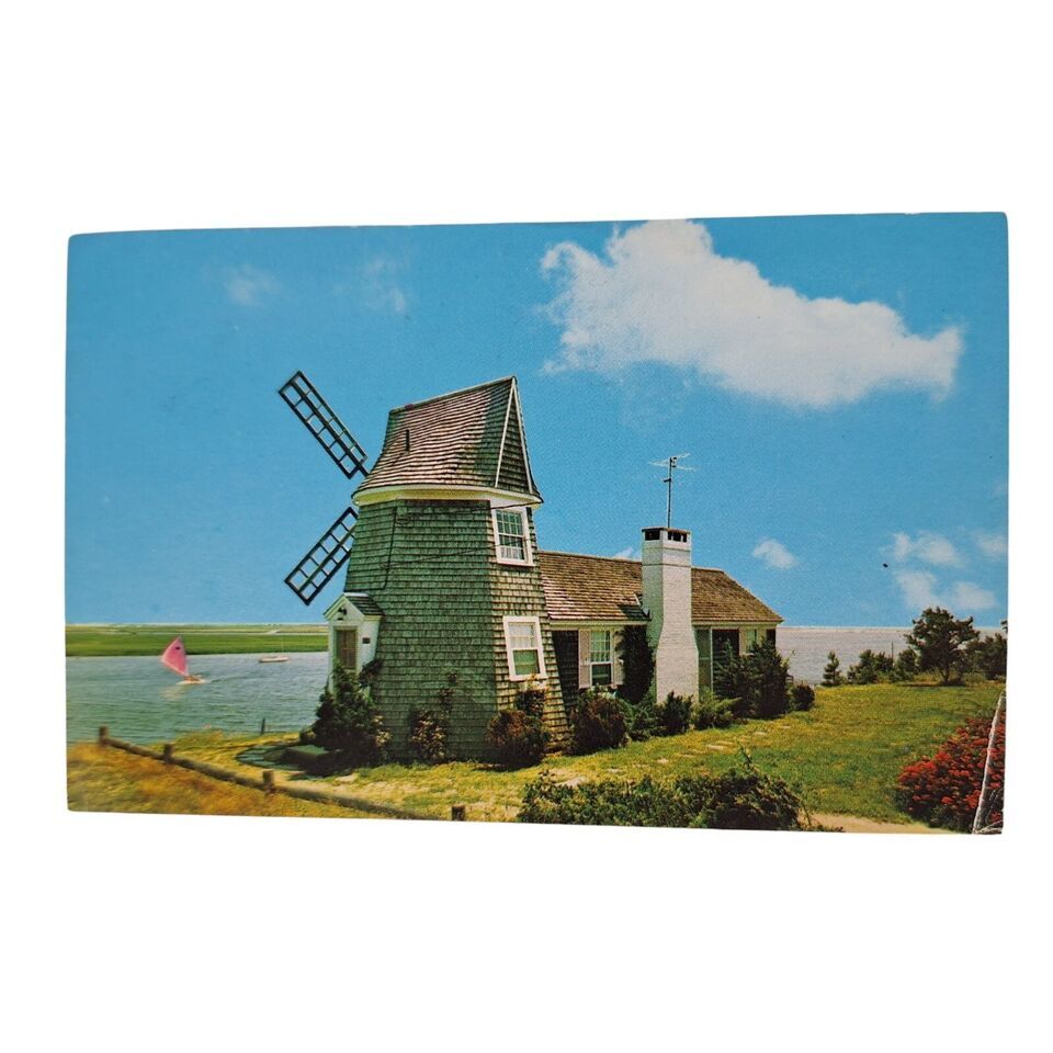 Postcard Windmill House On Bass River South Yarmouth Cape Cod Massachusetts - $4.88