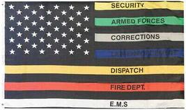 3x5FT Salute Thin Multi Line Flag Military Police Fire Corrections Dispatch EMS - £3.83 GBP