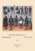 An Assortment of Medieval Armor, c.1350-1460 by Auguste Racinet - Art Print - £17.53 GBP+