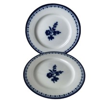 Williams Sonoma Dessert Salad Plates Flow Blue Pattern 7 5/8&quot; Flowers Set of 2 - £23.92 GBP