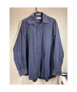 Calvin Klein Mens Button Down Long Sleeve Striped Dress Shirt Size 17 34/35 - $21.95