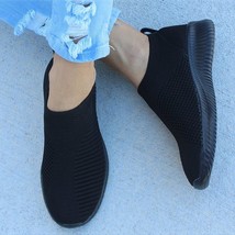 Women Shoes Flat Slip on White Shoes Black 8.5 - £15.74 GBP