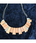 Orange Statement Bib Necklace 26 inches Vintage Fashon 90s Retro  - £11.17 GBP