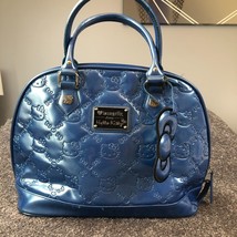 Loungefly Hello Kitty Sanrio Tote Blue Patent Embossed Dome Satchel Handbag - $49.25