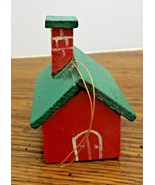 Wooden Red Schoolhouse Christmas Tree Ornament 2 3/4&quot; Tall  - £5.41 GBP